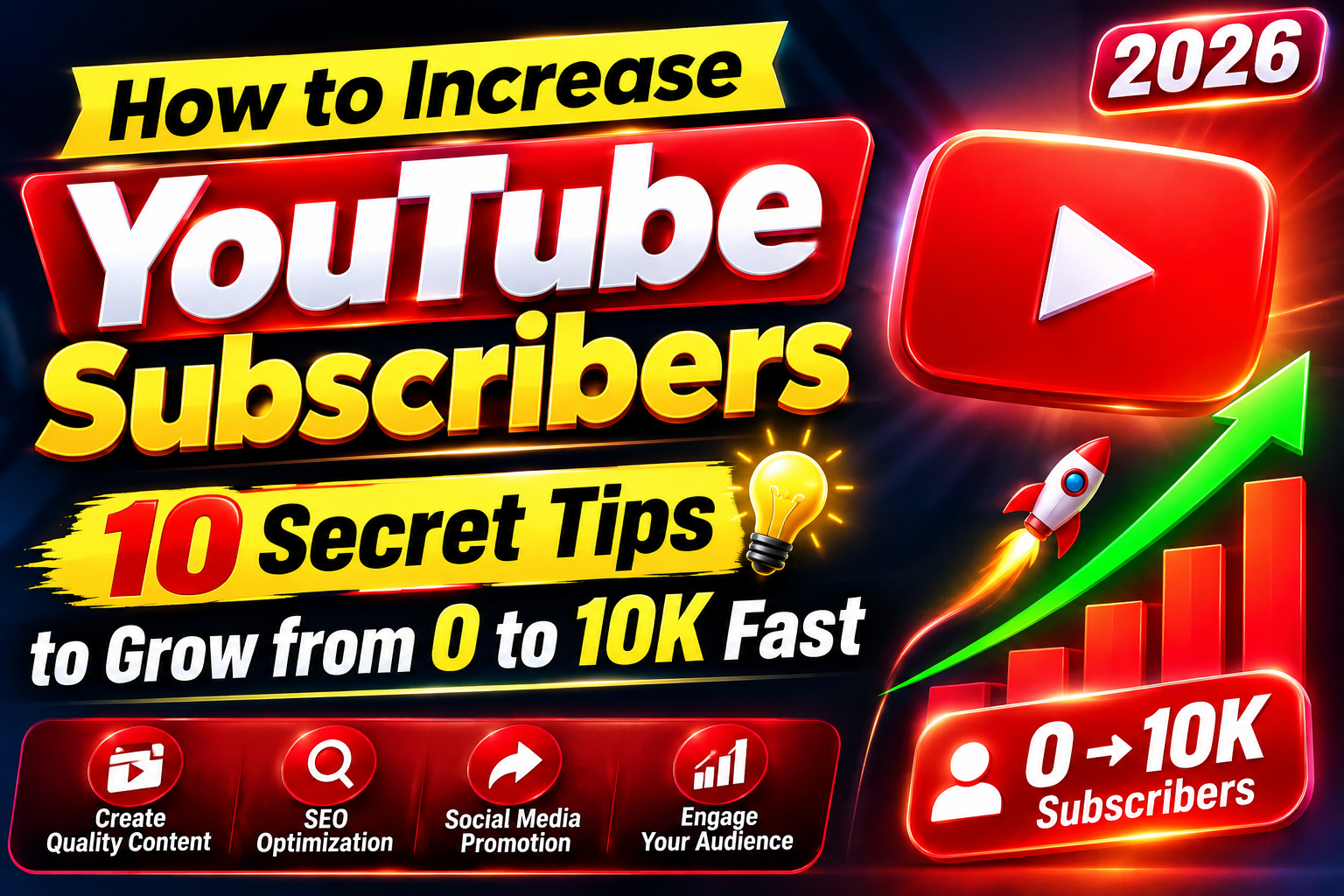 How to Increase YouTube Subscribers in 2026: 10 Secret Tips to Grow from 0 to 10K Fast